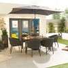 Nova Outdoor Fabric Edge Dark Grey 6 Seat Rectangular Dining Set