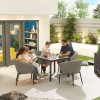 Nova Outdoor Fabric Edge Light Grey 4 Seat Square Dining Set