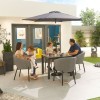 Nova Outdoor Fabric Edge Light Grey 4 Seat Square Dining Set