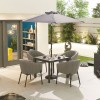 Nova Outdoor Fabric Edge Light Grey 4 Seat Square Dining Set