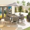 Nova Outdoor Fabric Edge Light Grey 6 Seat Oval Dining Set