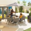 Nova Outdoor Fabric Edge Light Grey 6 Seat Oval Dining Set