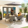 Nova Outdoor Fabric Edge Light Grey 6 Seat Oval Dining Set