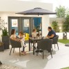 Nova Outdoor Fabric Edge Dark Grey 4 Seat Square Dining Set