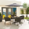 Nova Outdoor Fabric Edge Dark Grey 4 Seat Square Dining Set