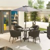 Nova Outdoor Fabric Edge Dark Grey 4 Seat Square Dining Set