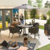 Nova Outdoor Fabric Edge Dark Grey 4 Seat Round Dining Set