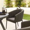 Nova Outdoor Fabric Edge Dark Grey 4 Seat Round Dining Set