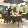 Nova Outdoor Fabric Edge Dark Grey 6 Seat Oval Dining Set