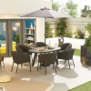 Nova Outdoor Fabric Edge Dark Grey 6 Seat Oval Dining Set