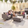 Nova Outdoor Fabric Eden Light Grey Corner Sofa Set with Footstool