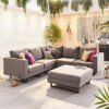 Nova Outdoor Fabric Eden Light Grey Corner Sofa Set with Footstool