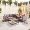 Nova Outdoor Fabric Eden Light Grey Corner Sofa Set with Coffee Table