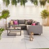 Nova Outdoor Fabric Eden Light Grey Corner Sofa Set with Coffee Table