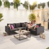 Nova Outdoor Fabric Eden Dark Grey Corner Sofa Set with Coffee Table