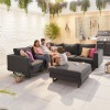 Nova Outdoor Fabric Eden Dark Grey Corner Sofa Set with Footstool