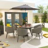 Nova Outdoor Fabric Edge Light Grey 6 Seat Round Dining Set