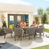 Nova Outdoor Fabric Edge Light Grey 8 Seat Oval Dining Set