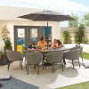 Nova Outdoor Fabric Edge Light Grey 8 Seat Oval Dining Set