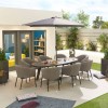 Nova Outdoor Fabric Edge Light Grey 8 Seat Oval Dining Set