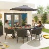 Nova Outdoor Fabric Edge Dark Grey 6 Seat Round Dining Set