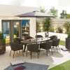 Nova Outdoor Fabric Edge Dark Grey 8 Seat Oval Dining Set