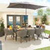 Nova Outdoor Fabric Edge Light Grey 8 Seat Rectangular Dining Set