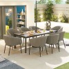 Nova Outdoor Fabric Edge Light Grey 8 Seat Rectangular Dining Set