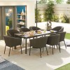 Nova Outdoor Fabric Edge Dark Grey 8 Seat Rectangular Dining Set