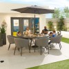 Nova Outdoor Fabric Edge Light Grey 8 Seat Round Dining Set