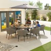 Nova Outdoor Fabric Edge Light Grey 8 Seat Round Dining Set