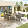 Nova Outdoor Fabric Edge Light Grey 8 Seat Round Dining Set