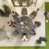 Nova Outdoor Fabric Edge Light Grey 8 Seat Round Dining Set