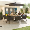 Nova Outdoor Fabric Edge Dark Grey 8 Seat Round Dining Set