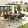 Nova Outdoor Fabric Edge Dark Grey 8 Seat Round Dining Set