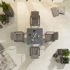 Nova Outdoor Fabric Hugo Light Grey 4 Seat Square Dining Set