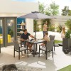 Nova Outdoor Fabric Hugo Light Grey 4 Seat Square Dining Set