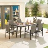 Nova Outdoor Fabric Hugo Light Grey 6 Seat Rectangular Dining Set