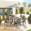 Nova Outdoor Fabric Hugo Light Grey 6 Seat Oval Dining Set