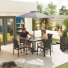 Nova Outdoor Fabric Hugo Dark Grey 4 Seat Square Dining Set