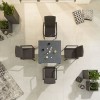 Nova Outdoor Fabric Hugo Dark Grey 4 Seat Square Dining Set