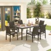 Nova Outdoor Fabric Hugo Dark Grey 6 Seat Rectangular Dining Set