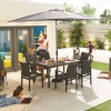 Nova Outdoor Fabric Hugo Dark Grey 6 Seat Rectangular Dining Set