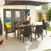 Nova Outdoor Fabric Hugo Dark Grey 6 Seat Rectangular Dining Set