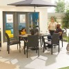 Nova Outdoor Fabric Hugo Dark Grey 6 Seat Oval Dining Set