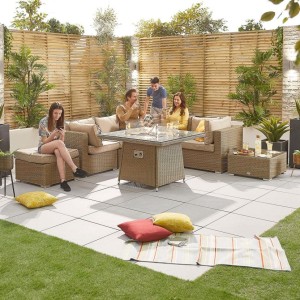 Nova Garden Furniture Chelsea Willow Rattan 1C Corner Sofa Set with Fire Pit Nova Garden Furniture Chelsea Willow Rattan 1C Corner Sofa Set with Fire Pit