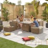 Nova Garden Furniture Chelsea Willow Rattan 1C Corner Sofa Set with Fire Pit