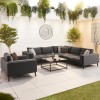 Nova Outdoor Fabric Dark Grey Infinity Corner Fabric Sofa Set with Lounge Chair