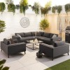 Nova Outdoor Fabric Dark Grey Infinity Corner Fabric Sofa Set with 2 Lounge Chairs