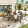 Nova Outdoor Fabric Hugo Light Grey 8 Seat Round Dining Set